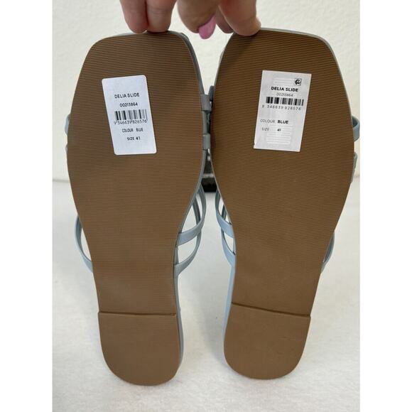 City Chic Sandals Women's 10 Light Blue Delia Slides Strappy Summer New in Box - Picture 6 of 7